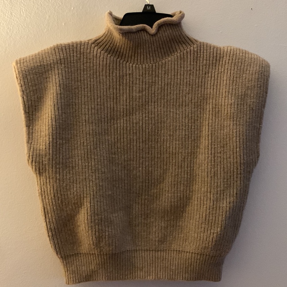 Cider Tan Turtleneck Sweater Vest - Preloved View 2